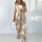 Beige 2-delt sett for kvinner