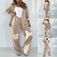Beige 2-delt sett for kvinner