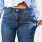 🔥VARMT SALG 50% RABATT🔥High Rise Cargo Stretch-jeans med vidde ben for kvinner