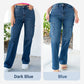 🔥VARMT SALG 50% RABATT🔥High Rise Cargo Stretch-jeans med vidde ben for kvinner
