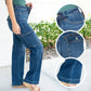 🔥VARMT SALG 50% RABATT🔥High Rise Cargo Stretch-jeans med vidde ben for kvinner