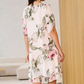 ❀Elegant halværmet chiffongkjole med trykk for kvinner
