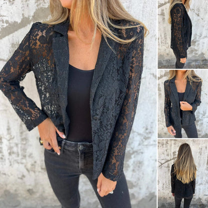 Heldekkende blazer i spiss netting