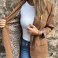 🌸 Stilig blazer med leopardmønster og fôr for kvinner