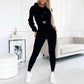 Todelt joggedress for kvinner med hette