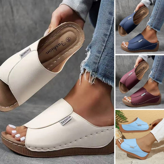 💥Salg 49% rabatt🔥Casual Wedge Slide-sandaler for kvinner