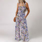 ✨ 50 % RABATT NÅ! 🌼 Blomstret, ermeløs jumpsuit for damer – smocket brystparti og vide ben – sommerlig chic 👒�