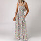 ✨ 50 % RABATT NÅ! 🌼 Blomstret, ermeløs jumpsuit for damer – smocket brystparti og vide ben – sommerlig chic 👒�
