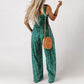 ✨ 50 % RABATT NÅ! 🌼 Blomstret, ermeløs jumpsuit for damer – smocket brystparti og vide ben – sommerlig chic 👒�