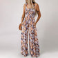 ✨ 50 % RABATT NÅ! 🌼 Blomstret, ermeløs jumpsuit for damer – smocket brystparti og vide ben – sommerlig chic 👒�