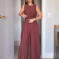 Women's Elegant Sleeveless Wide Leg Jumpsuit