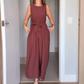Women's Elegant Sleeveless Wide Leg Jumpsuit