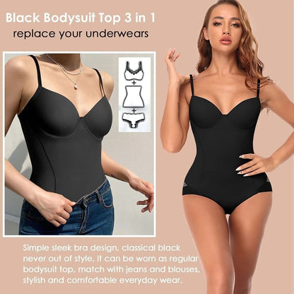 🔥SISTE DAGS SALG 50 % RABATT🔥Shapewear-bodysuit med BH | Rynket, slankende, justerbar midje✨