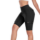 Bikershorts i stretch med høy midje for dame