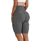 Bikershorts i stretch med høy midje for dame