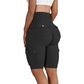 Bikershorts i stretch med høy midje for dame