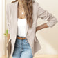 🎁BEGRENSET SALG 49 % RABATT💕Elegant, myk ensfarget jakke med knapper og knappelukking