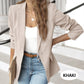 🎁BEGRENSET SALG 49 % RABATT💕Elegant, myk ensfarget jakke med knapper og knappelukking