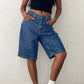 Knelange denim baggy jeans med lommer for kvinner