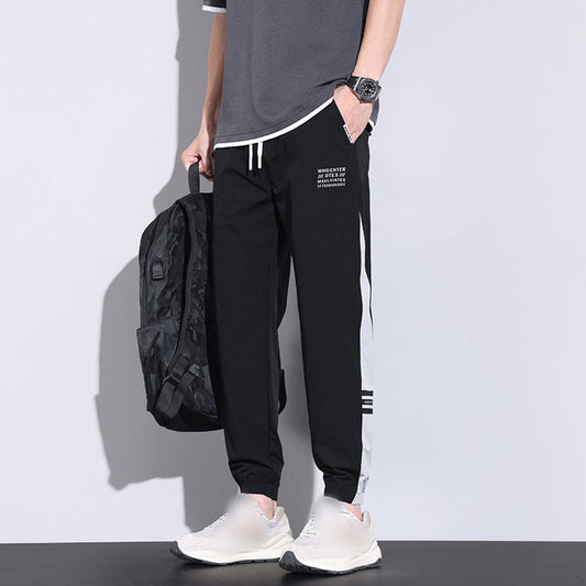 Trendy joggers med lommer i is-silke for menn