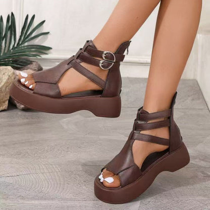 Kilesandaler i skinn for kvinner