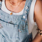 Uformell jumpsuit i denim med trykk for kvinner