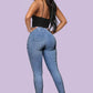Skinny stretchjeans med rifter til dame