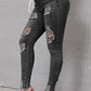 Skinny stretchjeans med rifter til dame