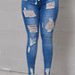 Skinny stretchjeans med rifter til dame