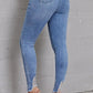 Skinny stretchjeans med rifter til dame