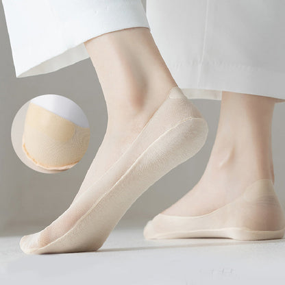 Kvinners ultra-usynlige, gjennomskårne mesh-båtsokker