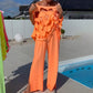 🔥 50 % RABATT! Sett med topp og jumpsuit – trendy cut-out-design i elegant sommerstil ✨👗