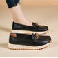 Elegante, ensfargede loafers med tykk såle for kvinner