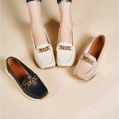 Elegante, ensfargede loafers med tykk såle for kvinner