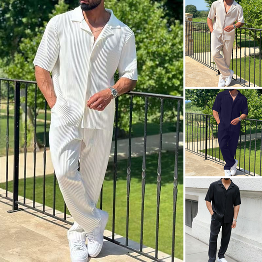 Sport Herredress Fashion Casual kort ermet bukse todelt sett