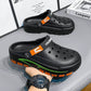 Pustende slip on-sandaler for menn