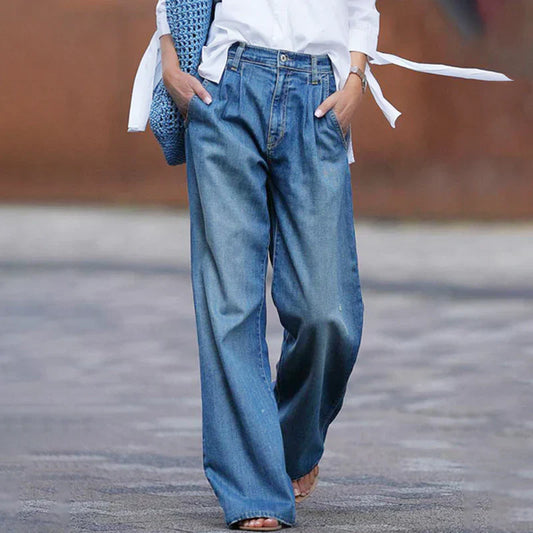 Vaskede fritidsjeans for kvinner