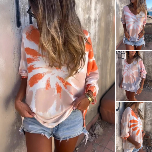 🔥Varmt salg 50% rabatt⏳Overdimensjonert Tie-Dye T-skjorte for dame