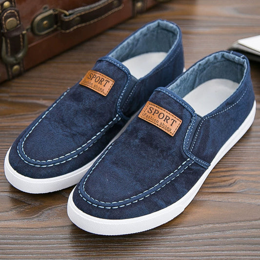 Casual slip-on-sko i kanvas for menn