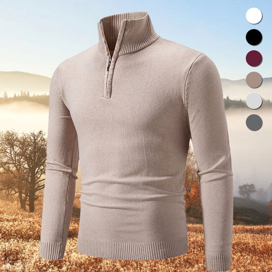 [Varm Present] Herr Tjock Turtleneck Basstickad tröja
