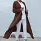 🌟 Langermet cardigan med åpen front for kvinner – uregelmessig draperingsdesign, uformell og løs lagdeling, et must-have👗