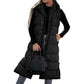 🔥HOT SALE 49 % RABATT🔥 Lang dunvest for kvinner | Vattert hette og knappestenging ❄️