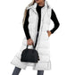 🔥HOT SALE 49 % RABATT🔥 Lang dunvest for kvinner | Vattert hette og knappestenging ❄️