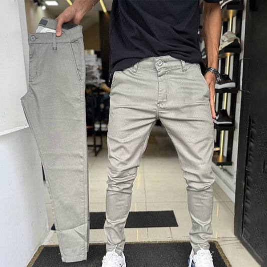 Slim-fit casual bukser for menn – elegante ensfargede toner, slank silhuett, ideelle for enkel kombinasjon 👔