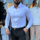 Slim fit skjorte for menn, ensfarget