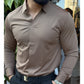 Slim fit skjorte for menn, ensfarget