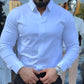 Slim fit skjorte for menn, ensfarget