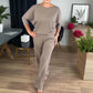 Elegant 3-delers sett: Lang cardigan, topp og bukser