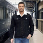 Casual denimjakke med sherpa-fôr for menn