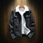 Casual denimjakke med sherpa-fôr for menn